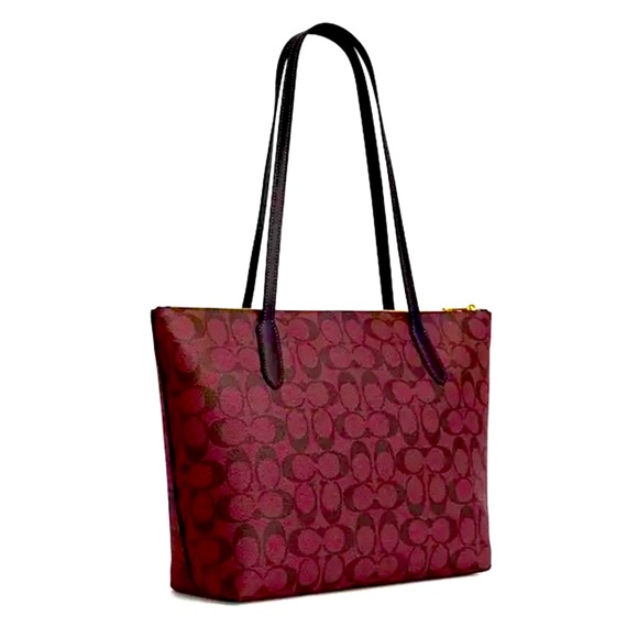 NWT Coach  Zip Top Tote in Signature Canvas - Picture 2 of 9